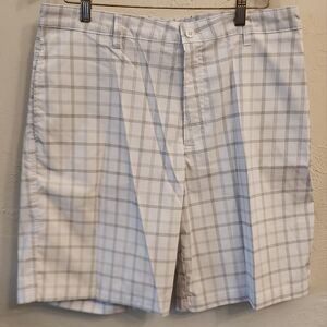 Men's White Plaid Shorts